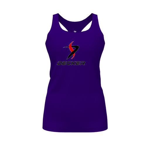 [CUS-DFW-RCBK-PER-PUR-FYS-LOGO1] Racerback Tank Top (Female Youth S, Purple, Logo 1)